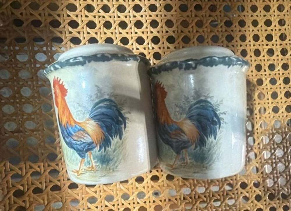Home & Garden Party Rooster Salt And Pepper Shakers Ceramic